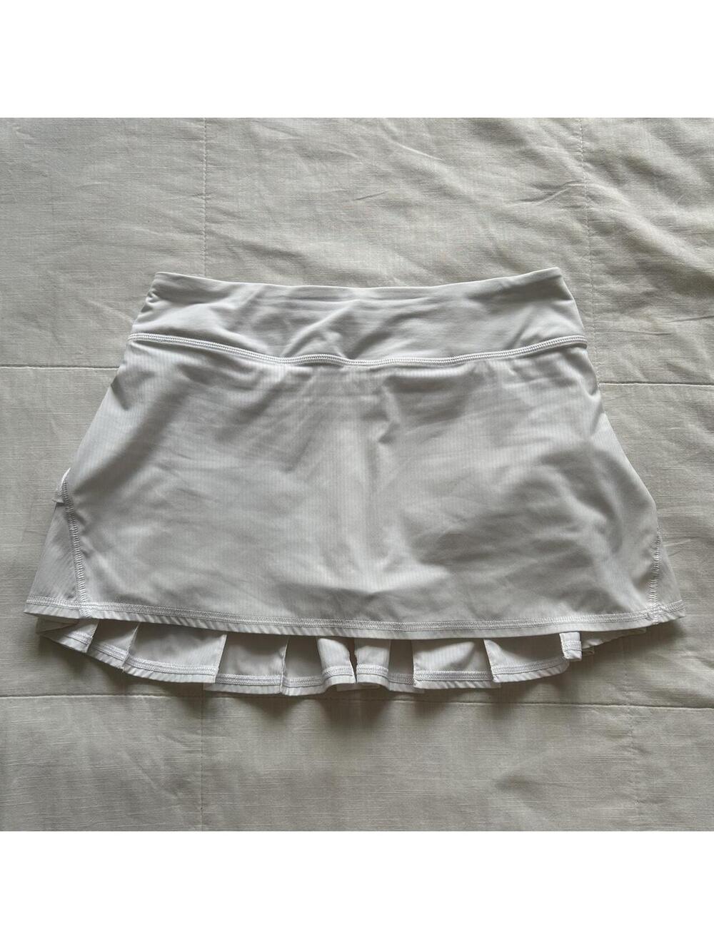 Lululemon White Tennis Skirt Size 4 High Rise Pleated Built In Shorts